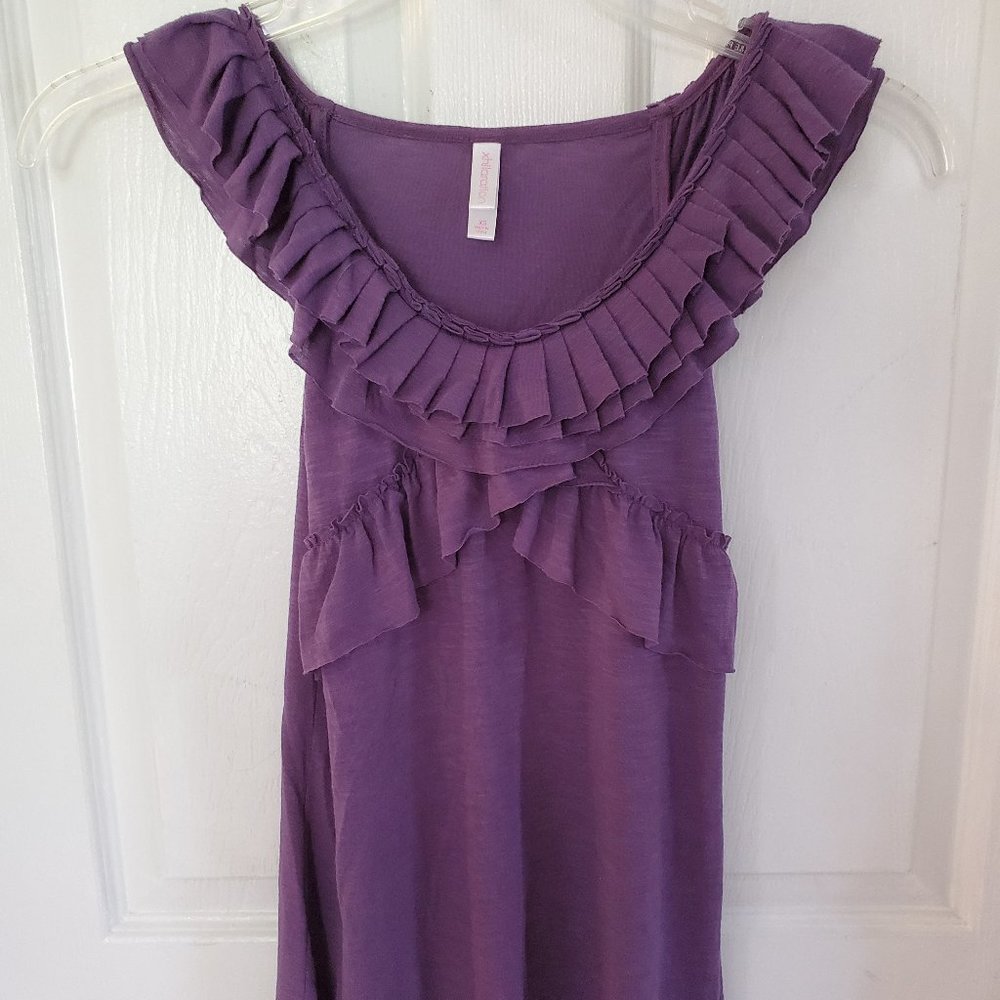 Purple ruffle tank top